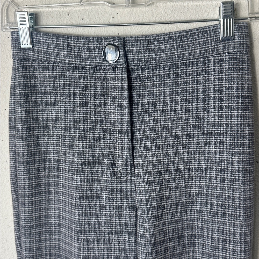 Zara Basic Gray Checkered Plaid Elastic Leggings-… - image 4